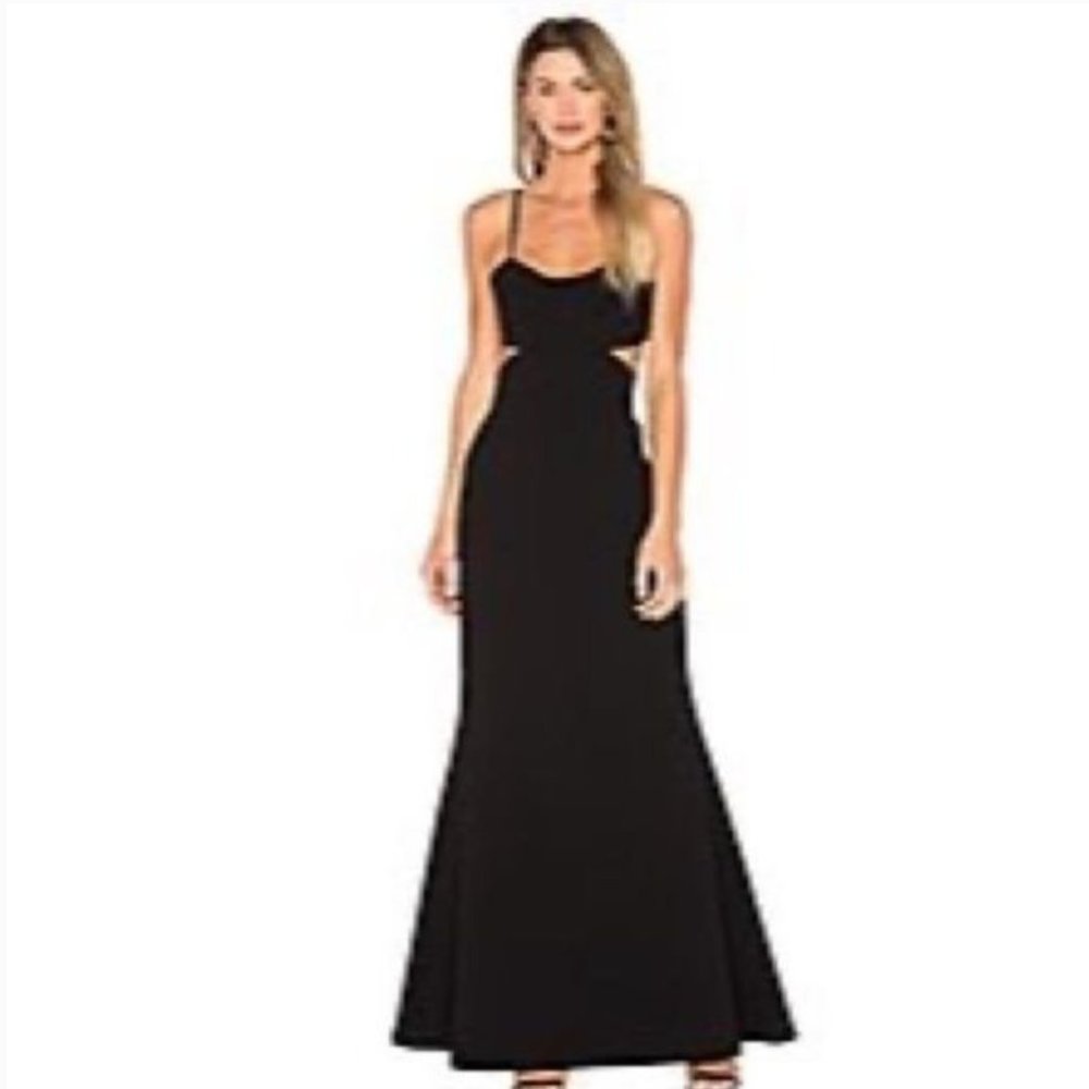 NWT Jill Stuart Cutout Flare Gown in Raisin